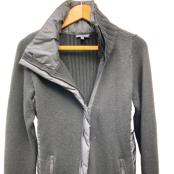 Eileen Fisher 100% Merino Wool Full Zip Sweater Jacket Coat Womens Medium Black - Picture 2 of 7